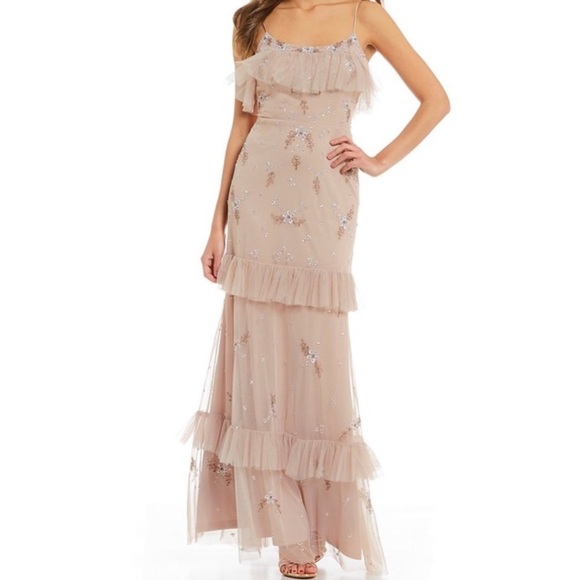 Gianni Bini Pink Sleeveless Tiered Maxi Dress - Picture 1 of 11